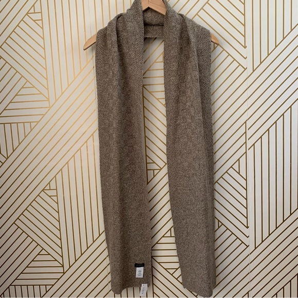 J. crew NWT Wool blend basket weave Woven knit neutral square gender neutral - Picture 3 of 7